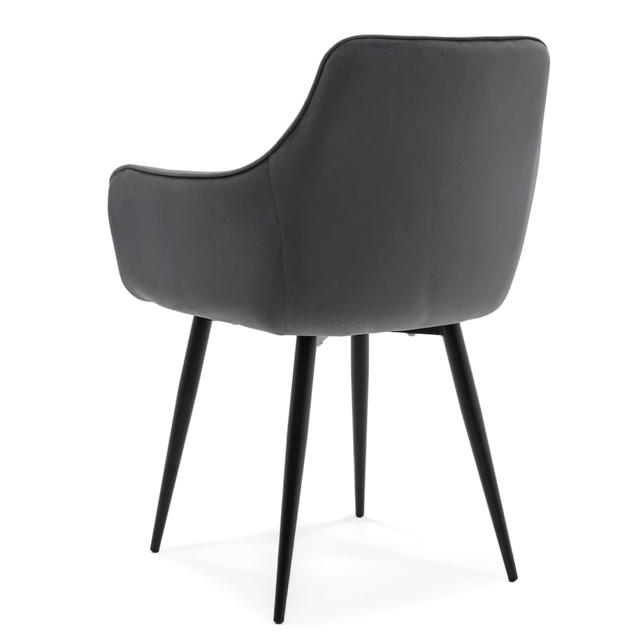 Krzesło tapicerowane welurowe QUATTRO velvet aksamit szary