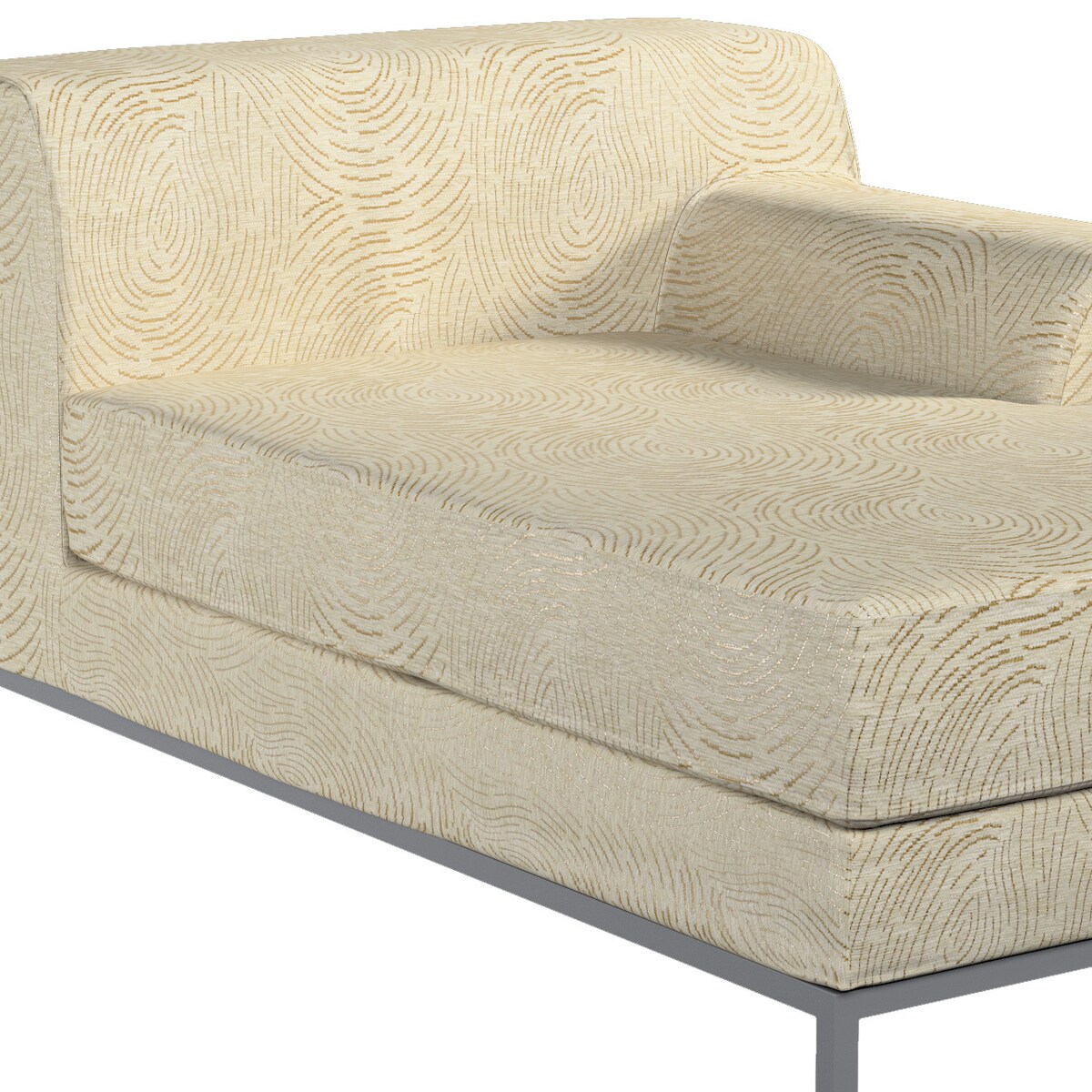 Pokrowiec na szezlong prawostronny Kramfors, beżowo-złoty wzór, Szezlong prawostronny Kramfors, Living II