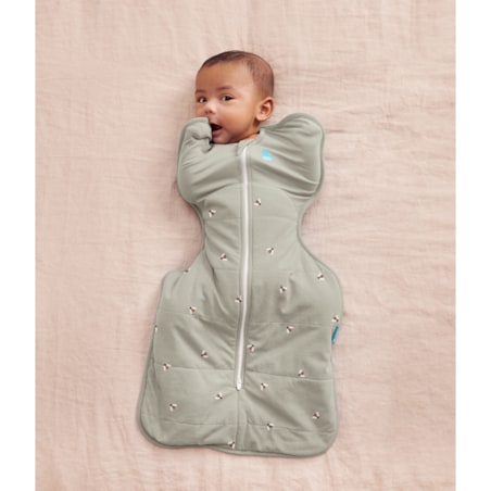 Otulacz Swaddle UP - pikowany rozmiar XS - oliwkowy pszczółki - ETAP 1 - TOG 2.5