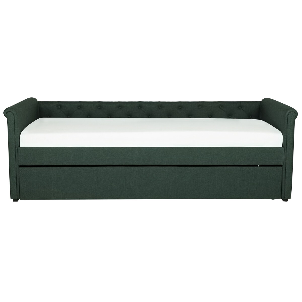 Łóżko wysuwane tapicerowane 90 x 200 cm zielone LIBOURNE