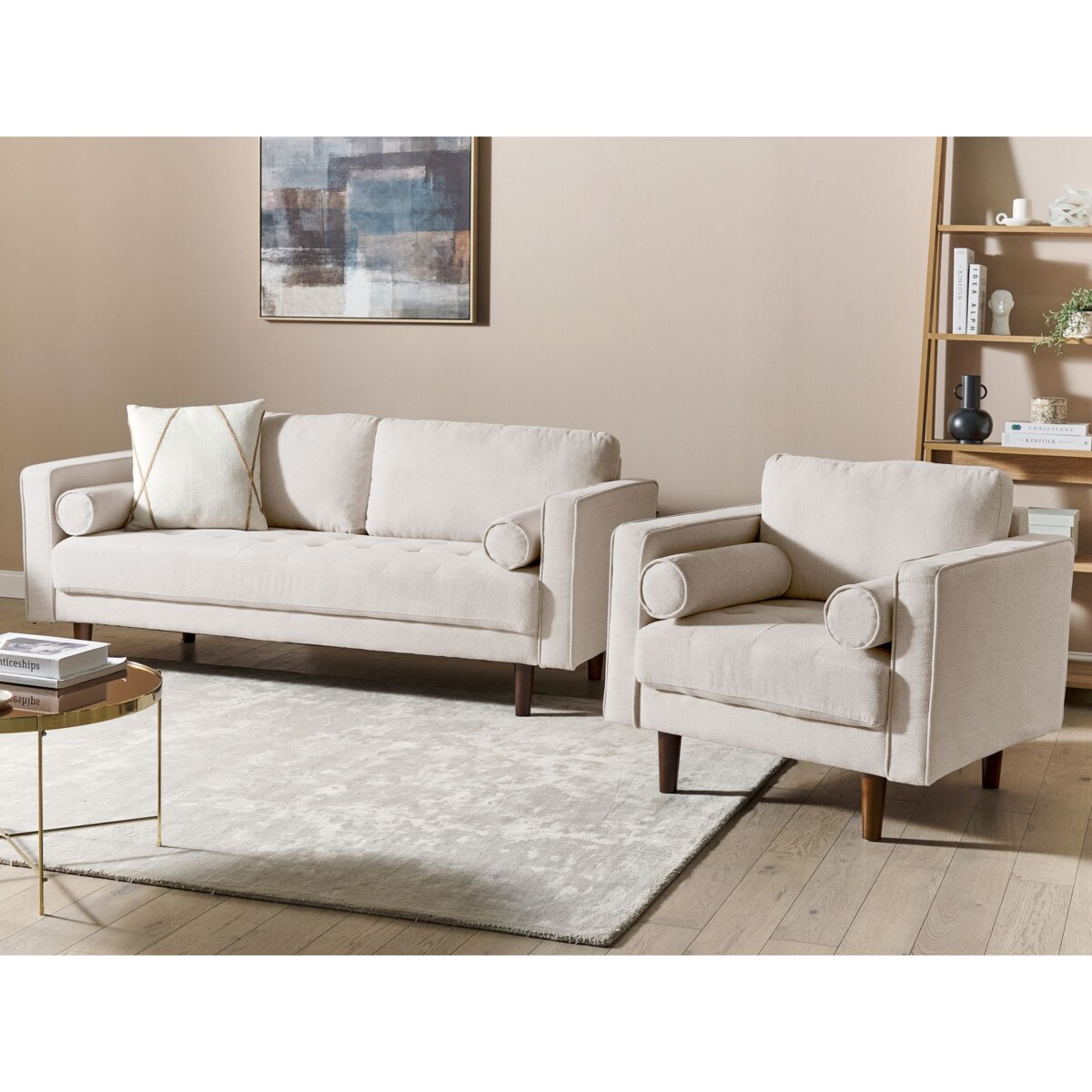 Komplet wypoczynkowy NURMO Jasnobeżowy dla 4 osób