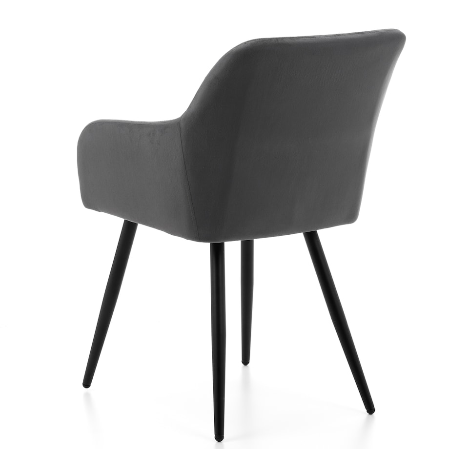 Krzesło tapicerowane TODI welur do salonu jadalni pikowane szare