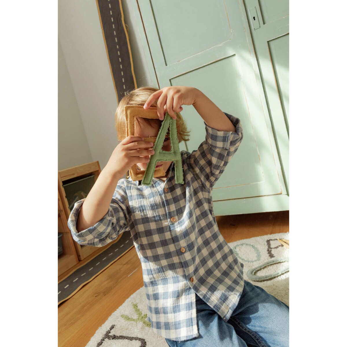 Dywan Bawełniany ABC Kolory i Litery, Ø120 cm, Lorena Canals