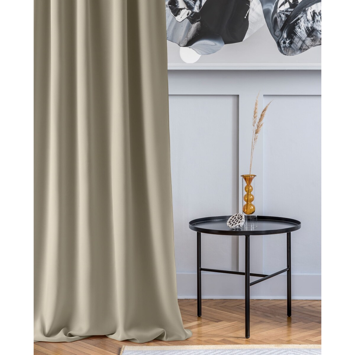 Zasłony gotowe na taśmie beżowe 140x250cm