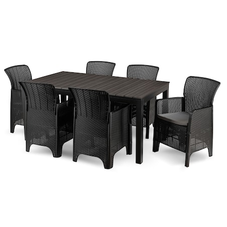 Zestaw Mebli Ogrodowych Na Taras Ogród Technorattan Czarny Popiel