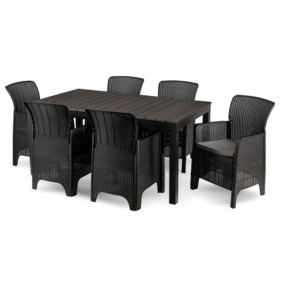 Zestaw Mebli Ogrodowych Na Taras Ogród Technorattan Czarny Popiel