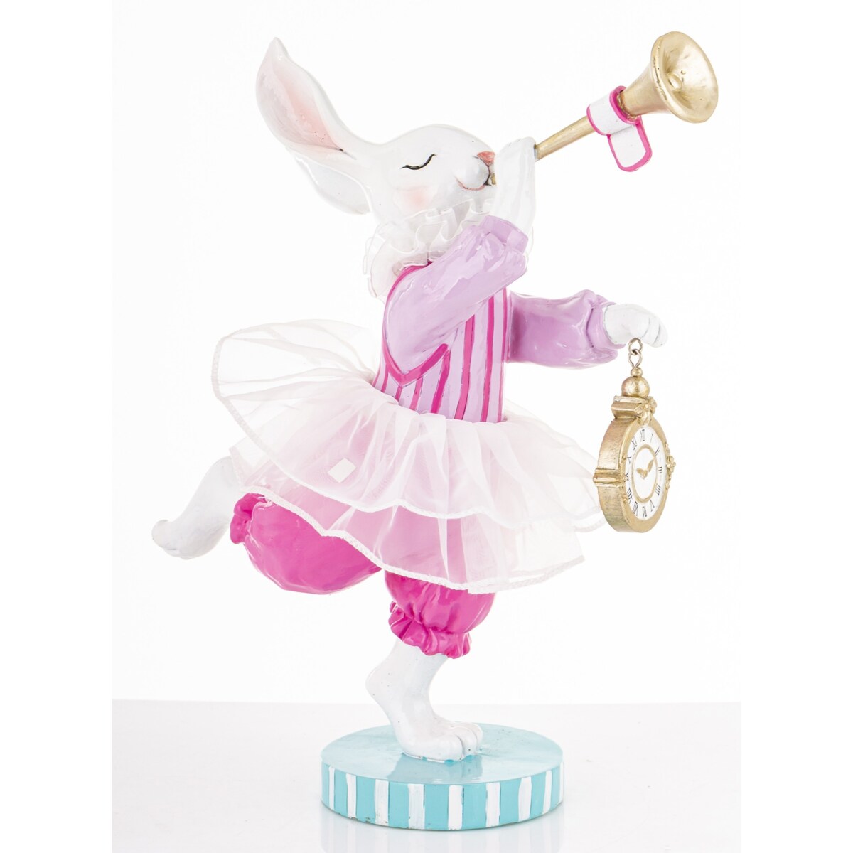 Dekoracja - króliczka z trąbką i zegarem 30x25x15 cm CIRCUS-3