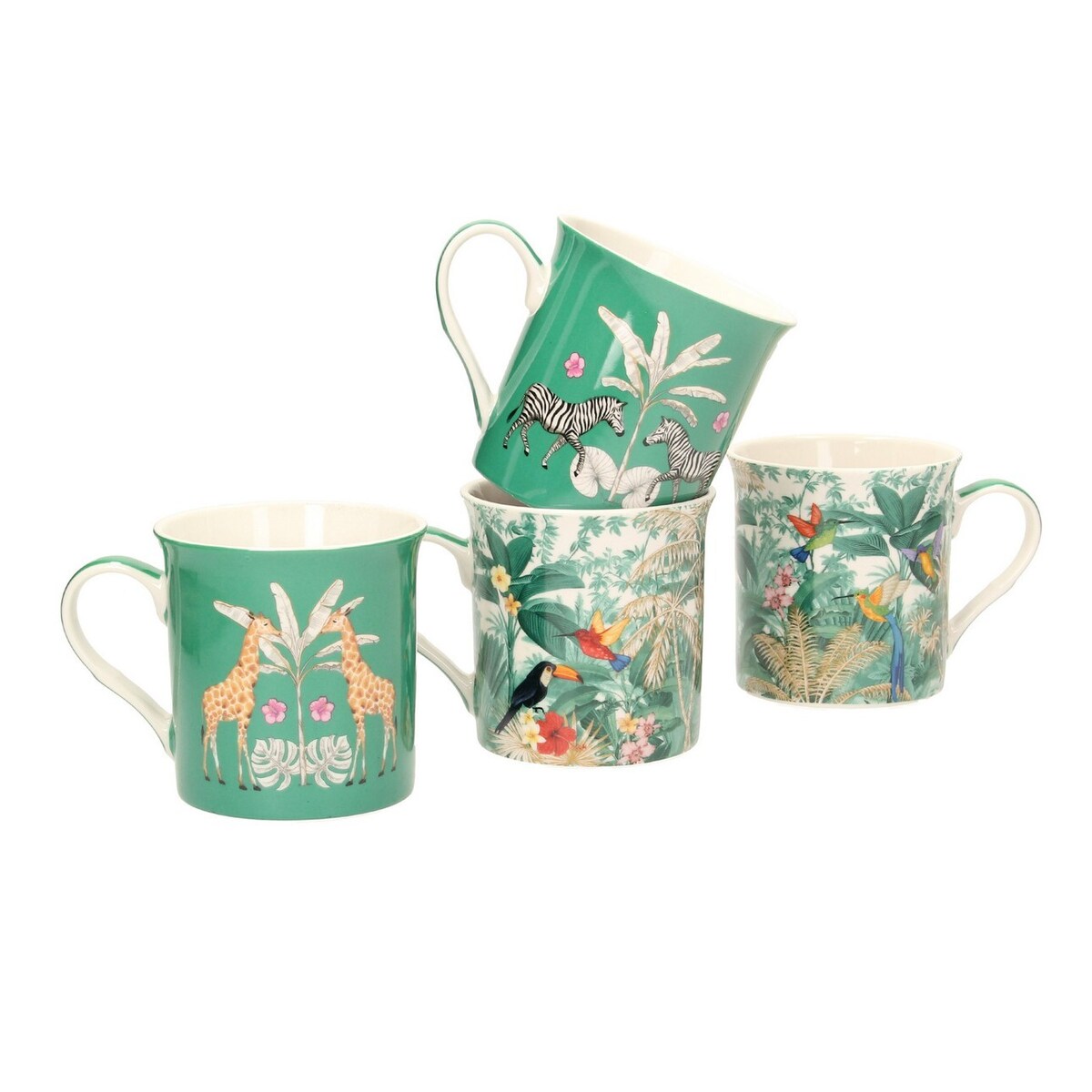 Zestaw kubków Exotic 4 szt., 12 x 9 x 9 cm