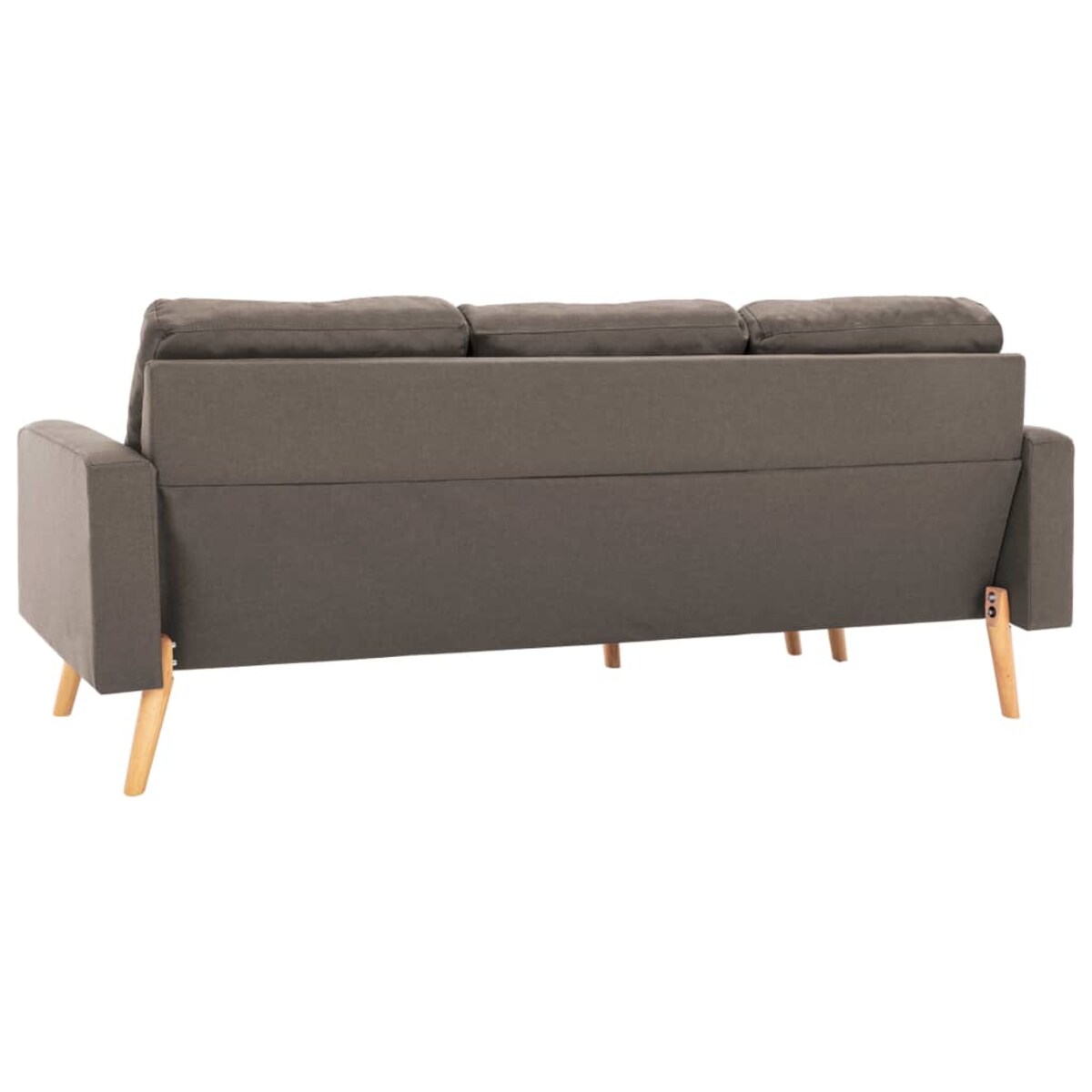 vidaXL 3-osobowa sofa z podnóżkiem, kolor taupe, tapicerowana tkaniną