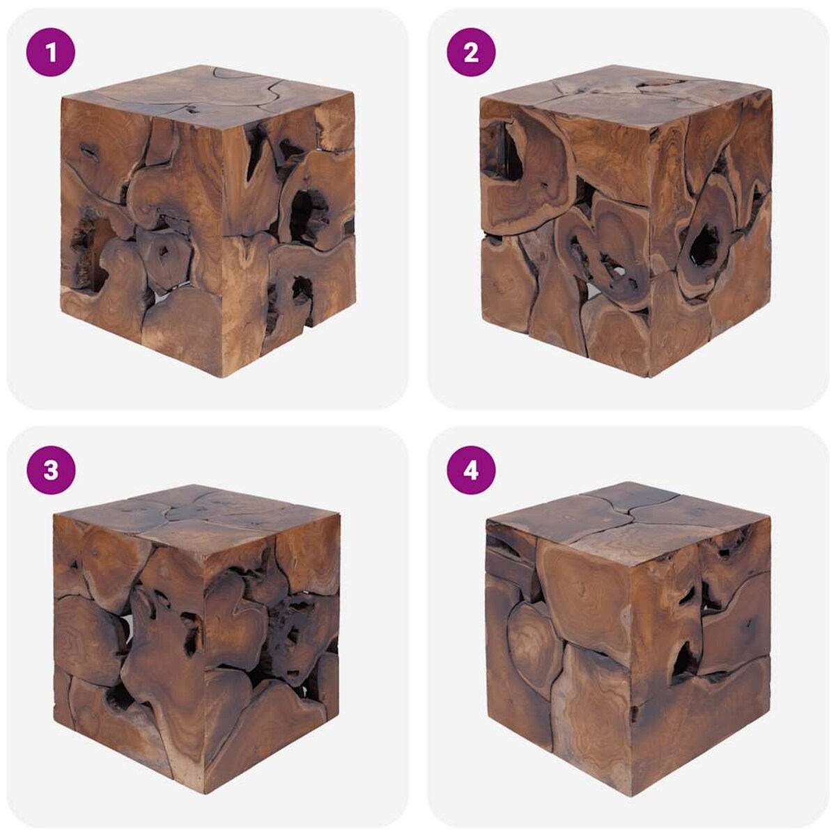 vidaXL Stołek, lite drewno tekowe