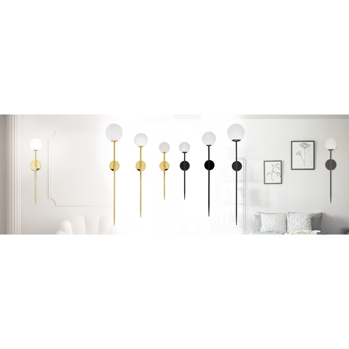 Lampa Kinkiet Czarny Ścienny Nowoczesny 52Cm