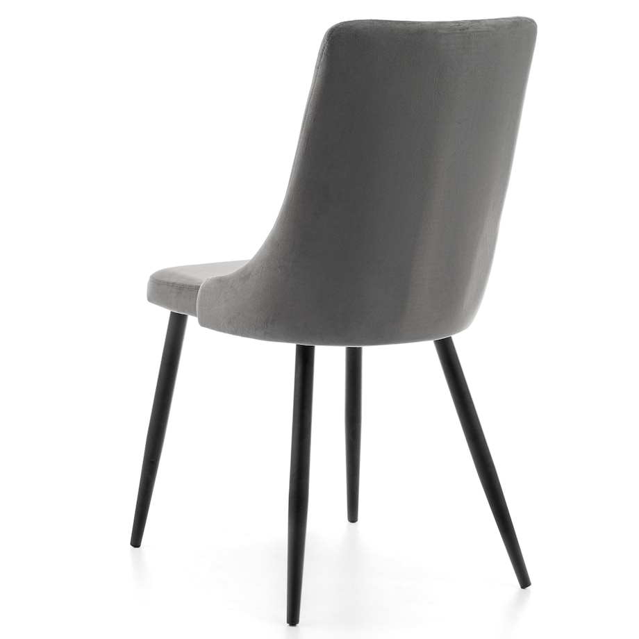 Krzesło tapicerowane welurowe do salonu jadalni UNO szare