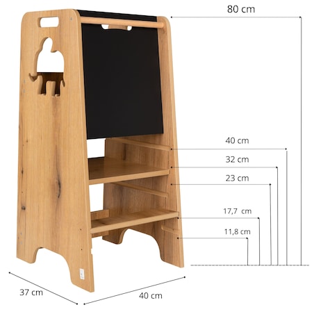 Pomocnik kuchenny dla dzieci helper z tablicą regulowany MDF drewno Verk.design