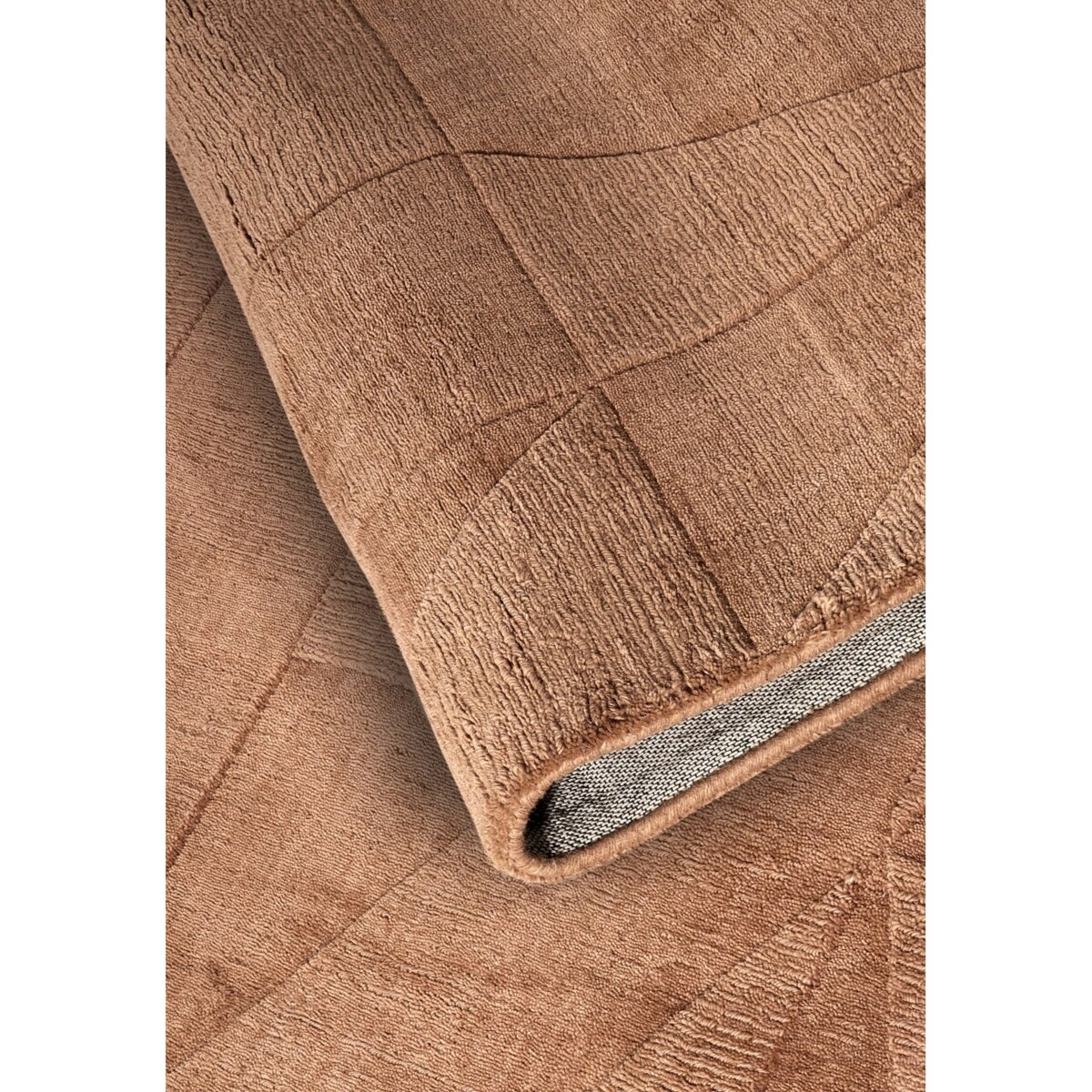 Chodnik wełniany do korytarza 80x250cm, brązowy nowoczesny wzór 3D