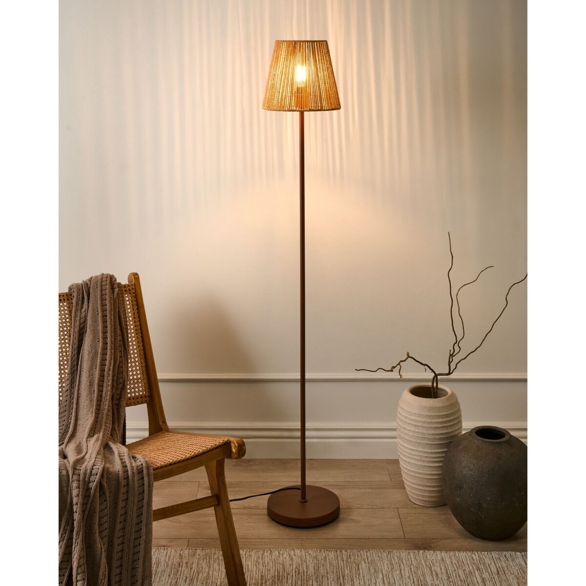 Lampa podłogowa HANGER Metal Brązowy