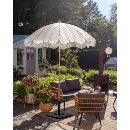 Parasol ogrodowy 155 cm MONDELLO Biały/ czarny