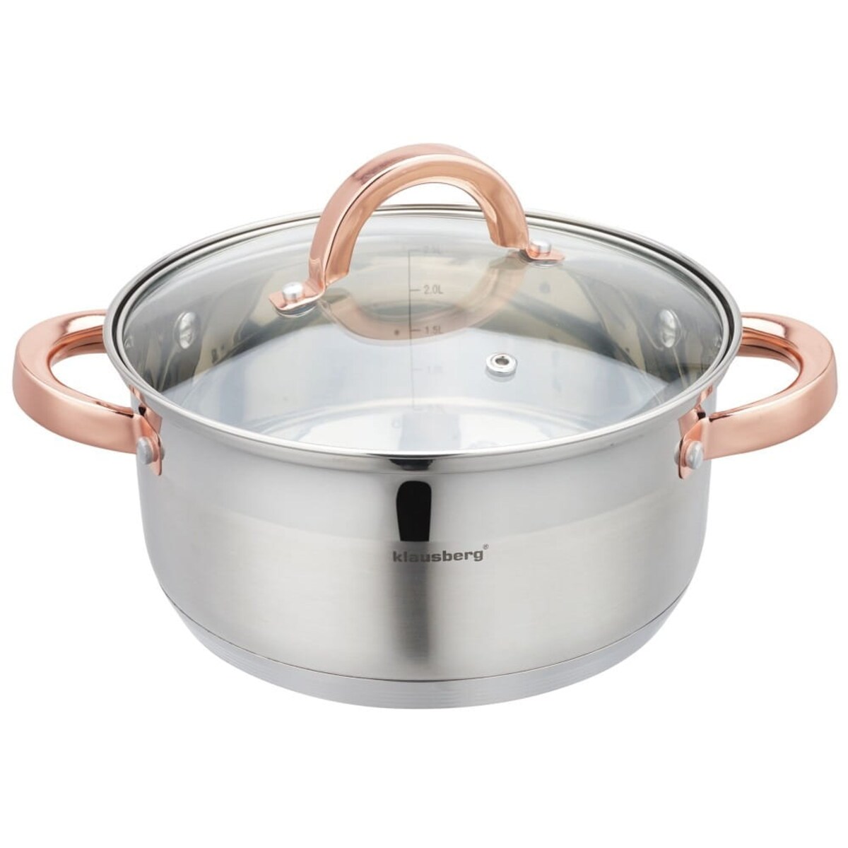 Zestaw garnków do gotowania na parze 20cm 3 elementy Parowar Rose Gold KLAUSBERG