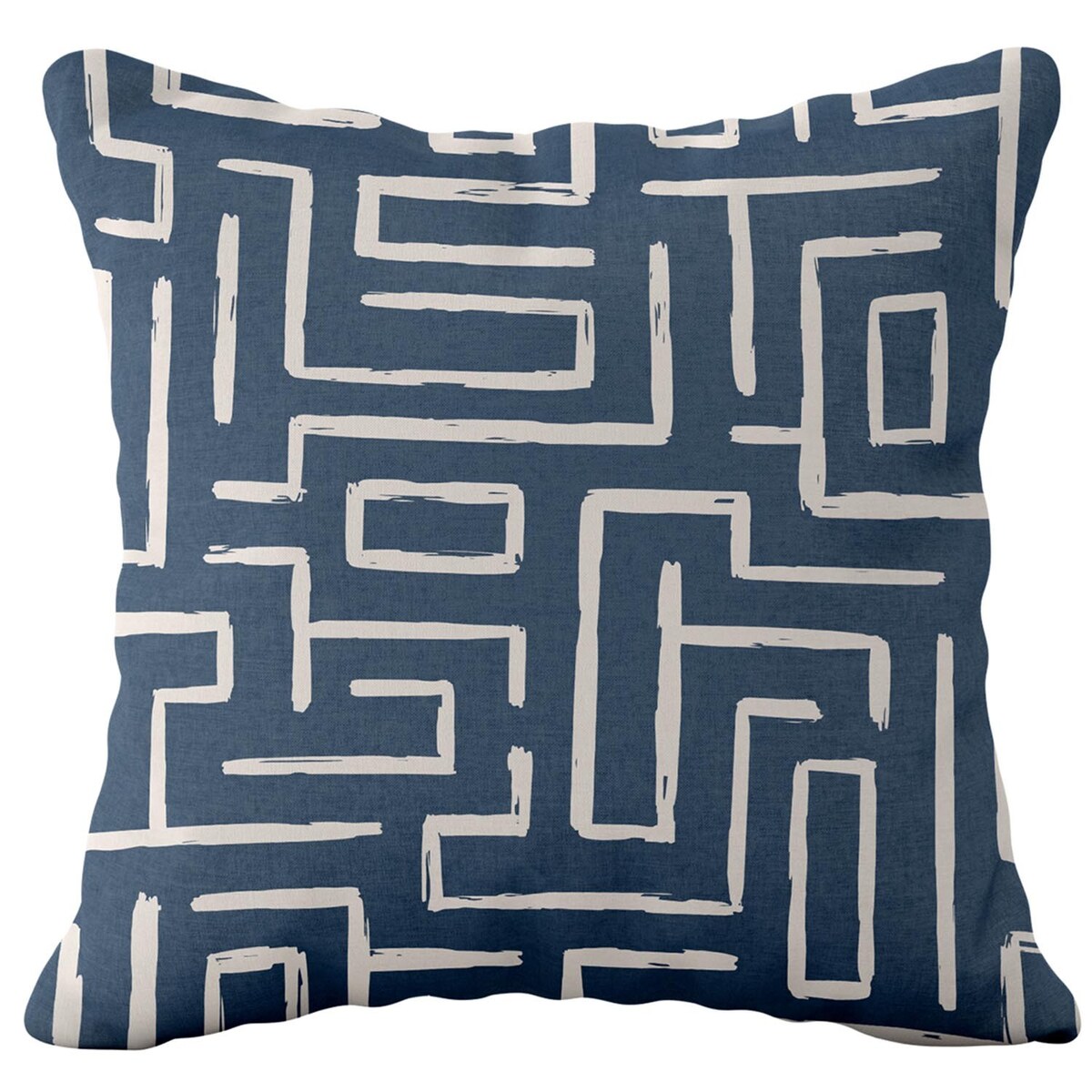 Poszewka dekoracyjna 43x43 niebieska, w kremowe ornament, Darymex