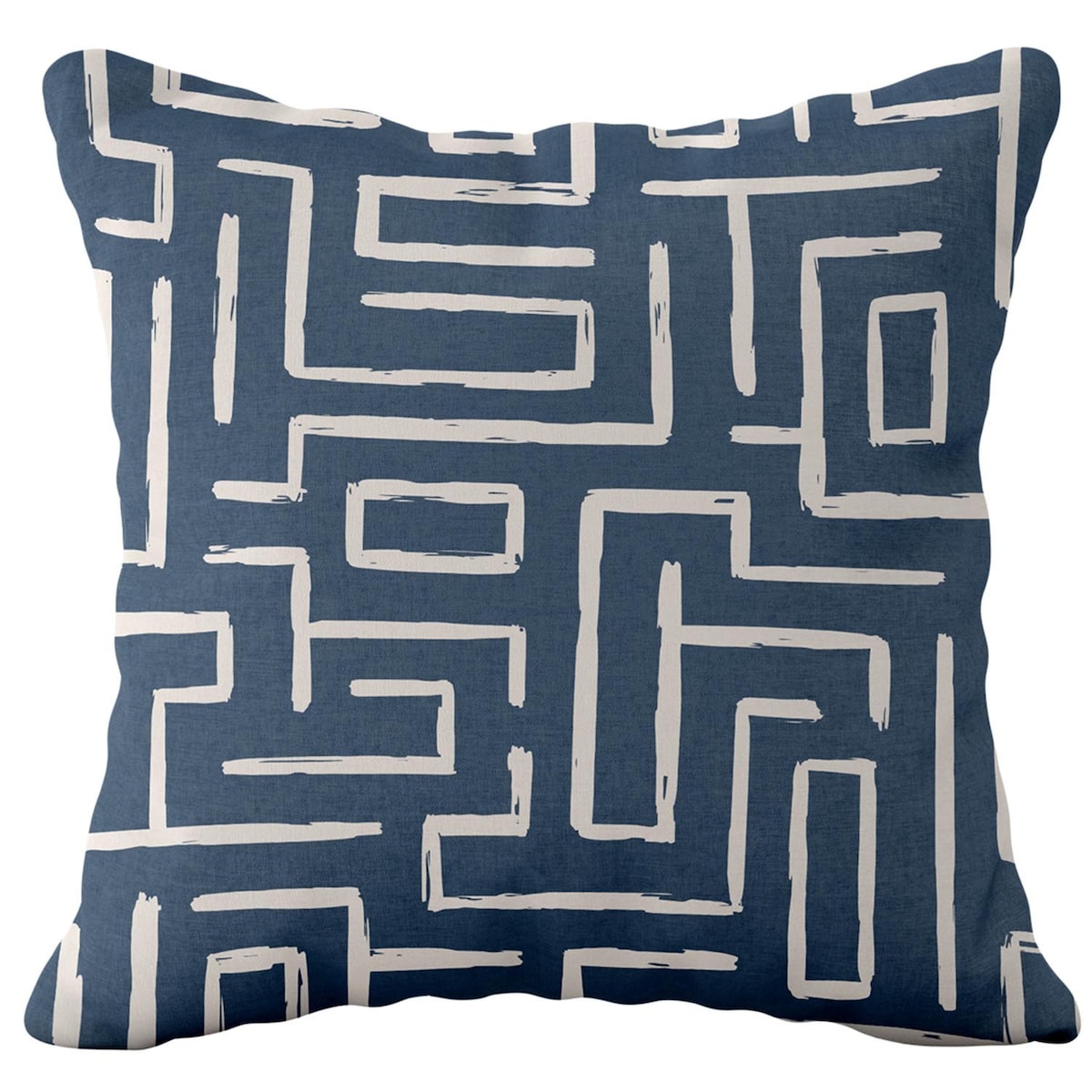 Poszewka dekoracyjna 43x43 niebieska, w kremowe ornament, Darymex