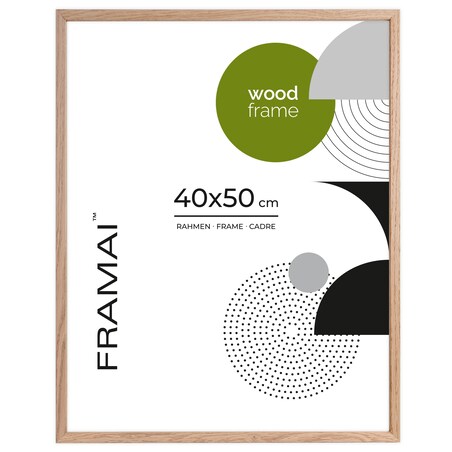 Ramka na zdjęcia 40x50 cm ramka drewniana dębowa naturalna foto ramka z litego drewna dębowego prostokątna OAK FRAMAI