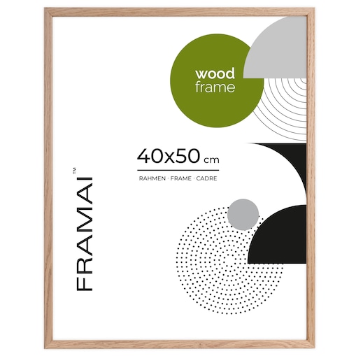 Ramka na zdjęcia 40x50 cm ramka drewniana dębowa naturalna foto ramka z litego drewna dębowego prostokątna OAK FRAMAI