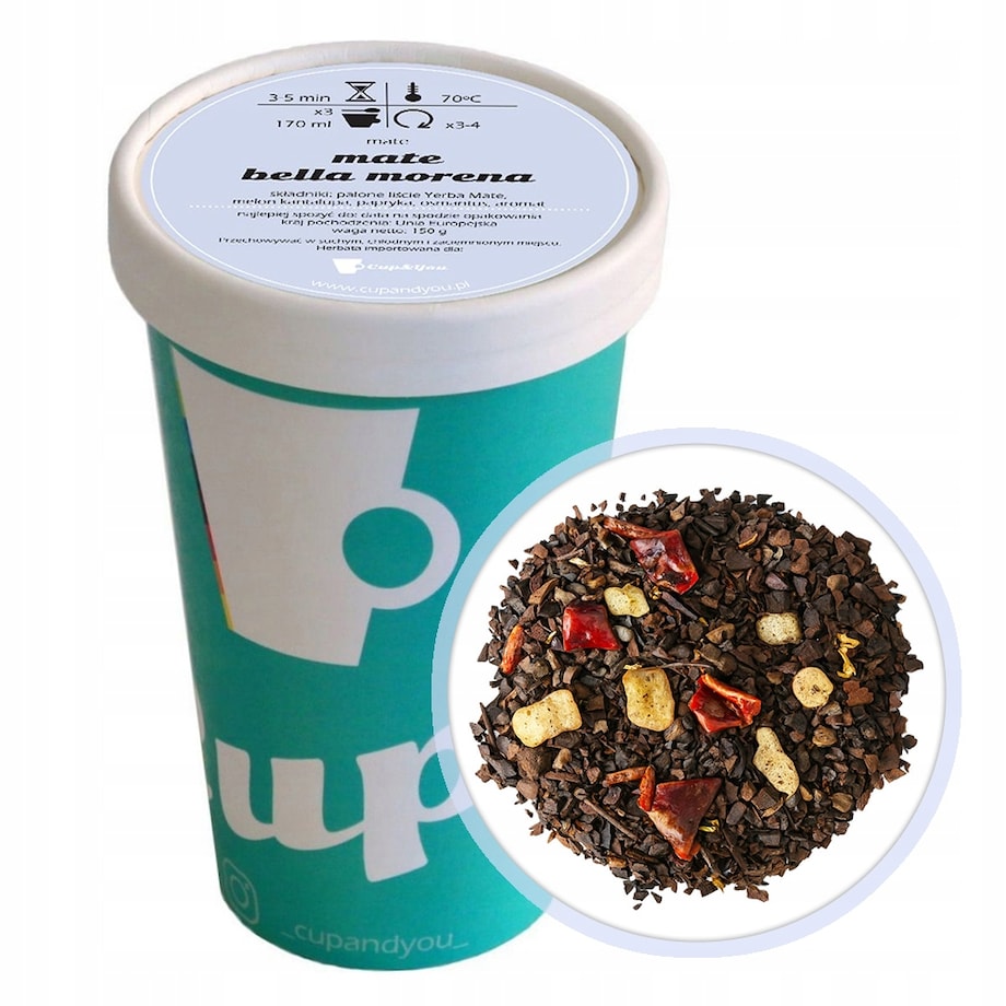 Liściasta sypana Herbata Yerba Mate smakowa BELLA MORENA EKO 150g premium - herbata liściasta sypana mieszanka napar susz