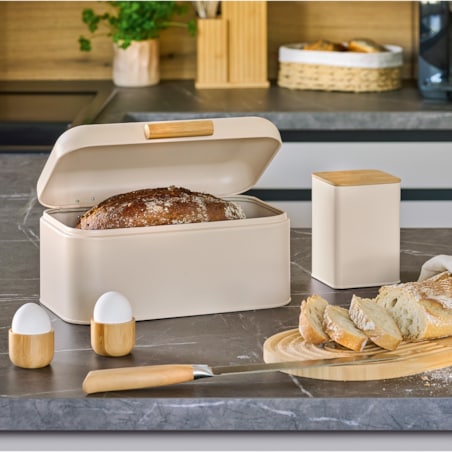 Chlebak metalowy 30,5x20,5x15,2 cm ZEPHIR beżowy
