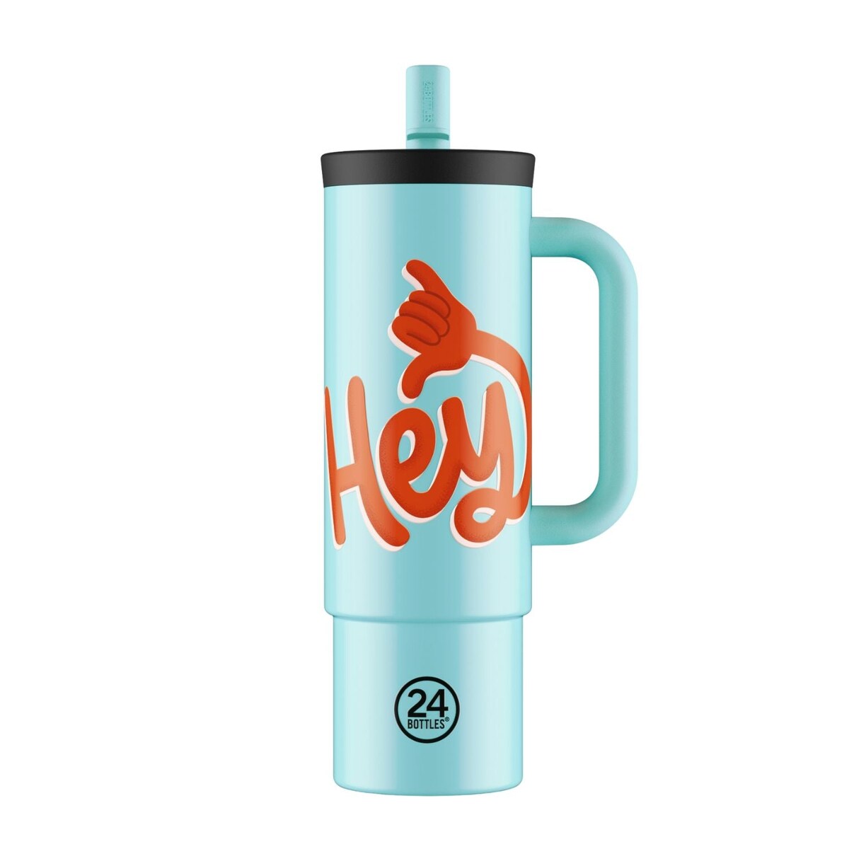 24BOTTLES STRAW CUP kubek termiczny ze słomką, Hey! Blue