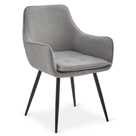 Krzesło Tapicerowane Kubełkowe Do Jadalni Salonu Kuchni Szare EDRICK