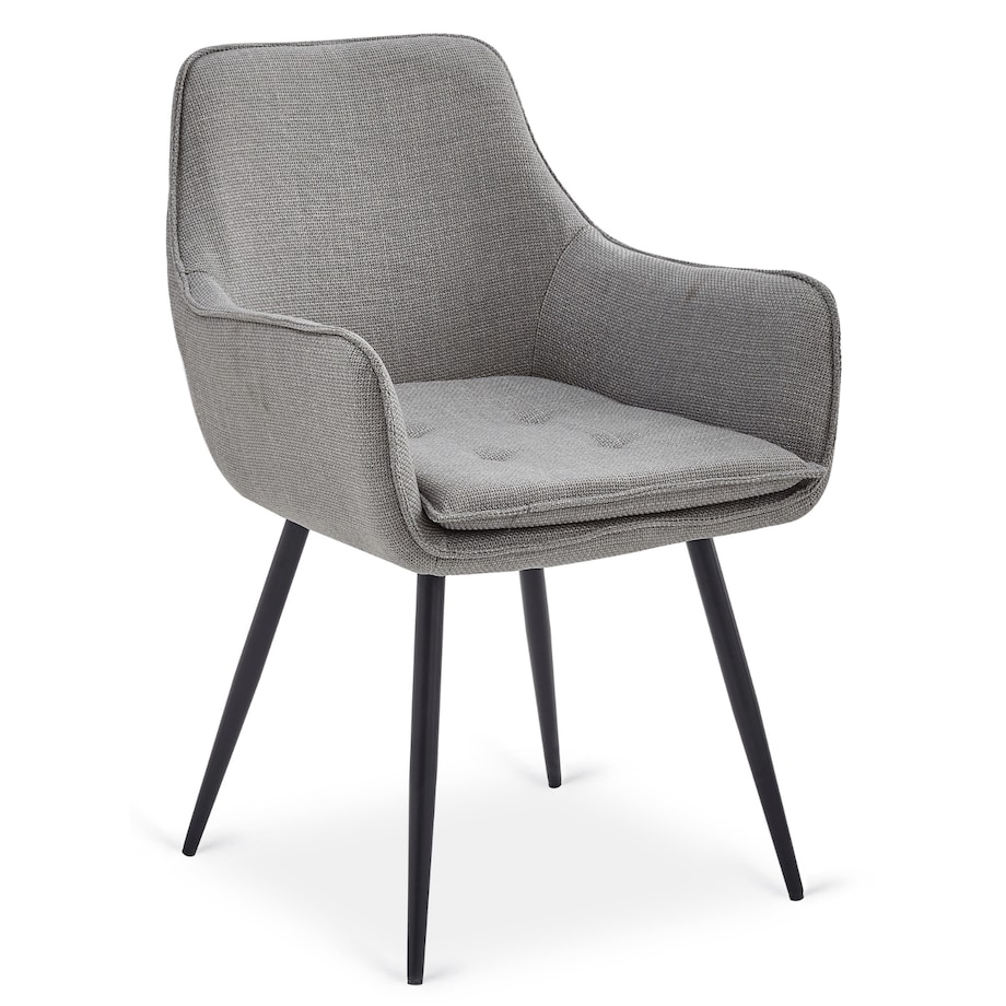 Krzesło Tapicerowane Kubełkowe Do Jadalni Salonu Kuchni Szare EDRICK