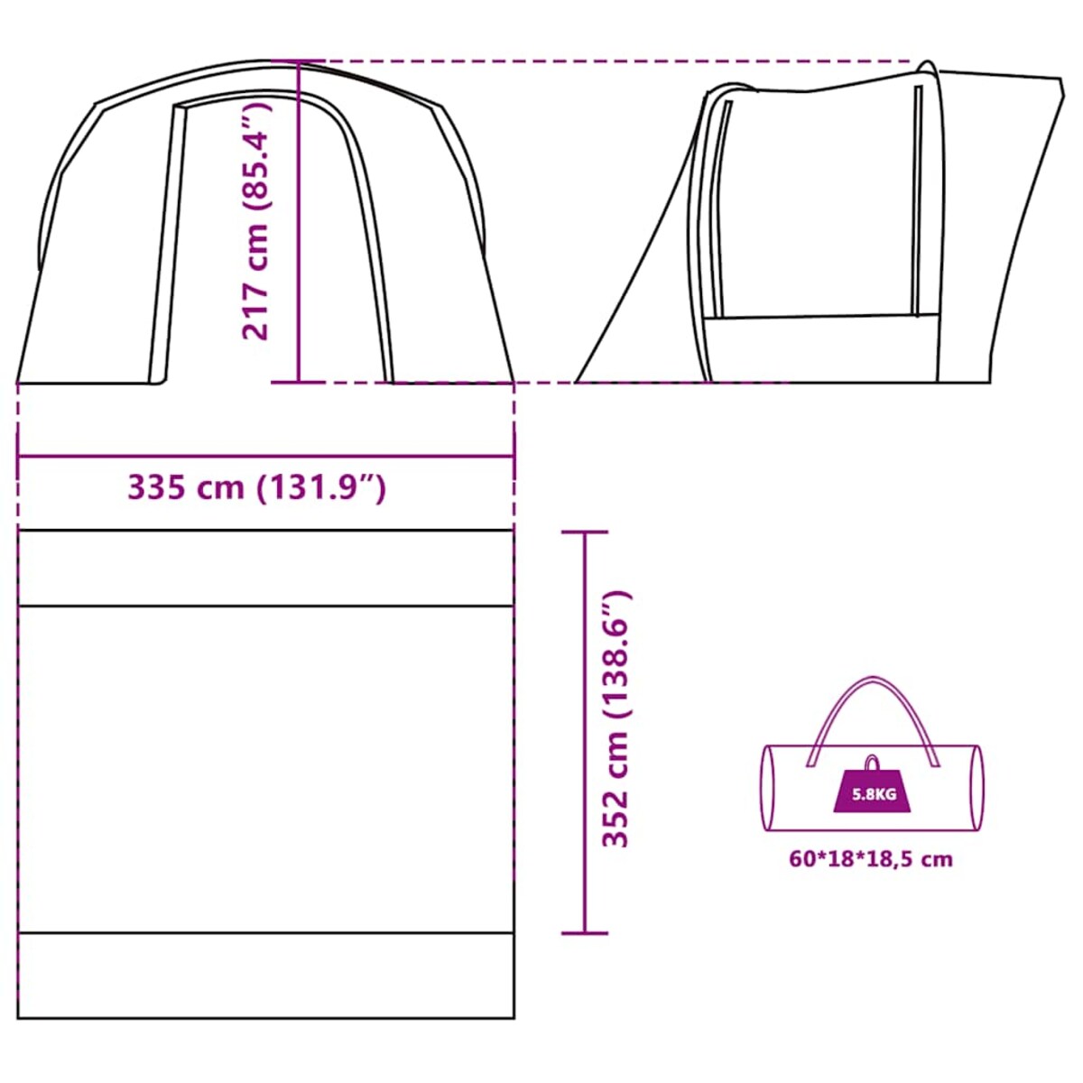 vidaXL Namiot samochodowy, szaro-pomarańczowy, wodoodporny