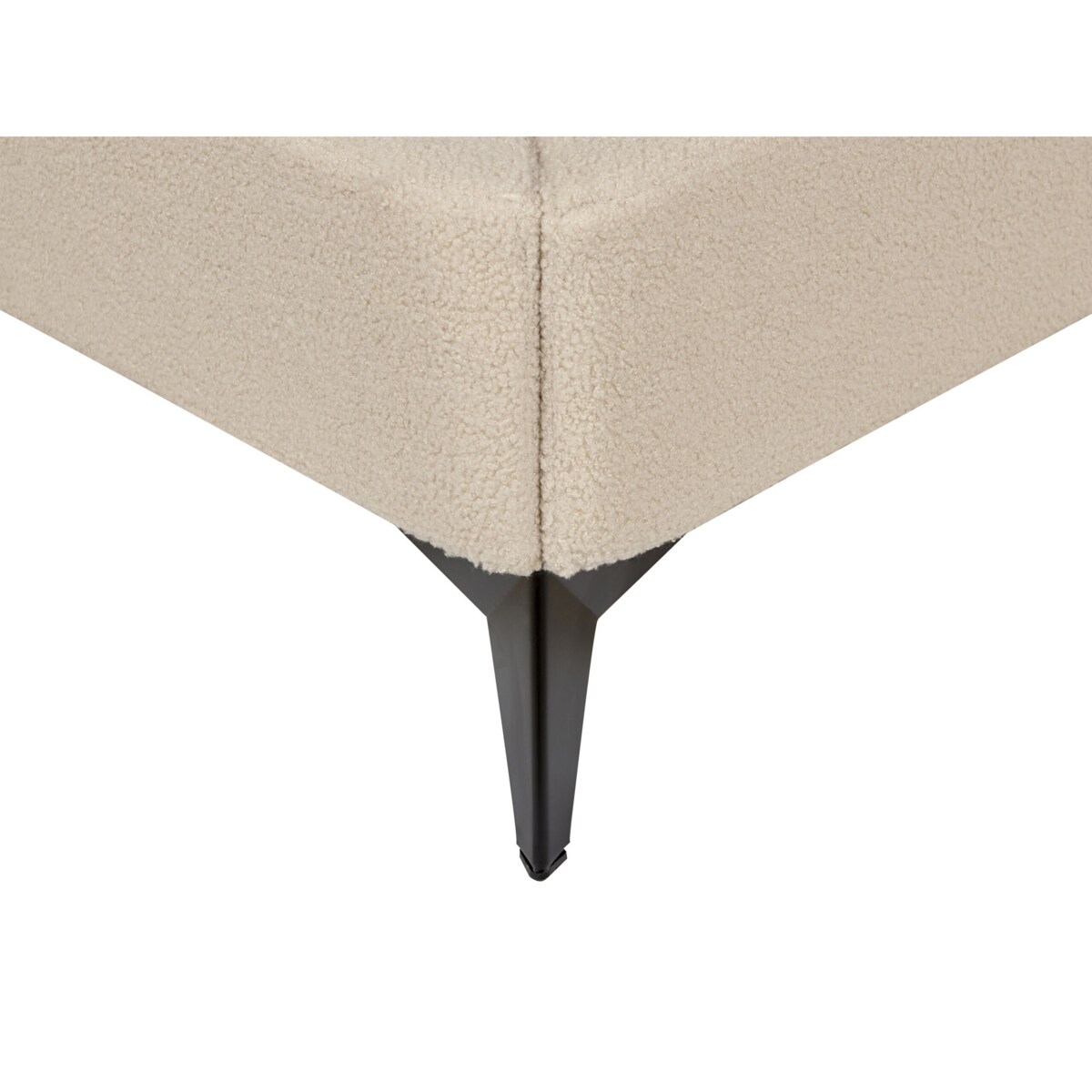 Łóżko boucle 140 x 200 cm beżowe MELLE