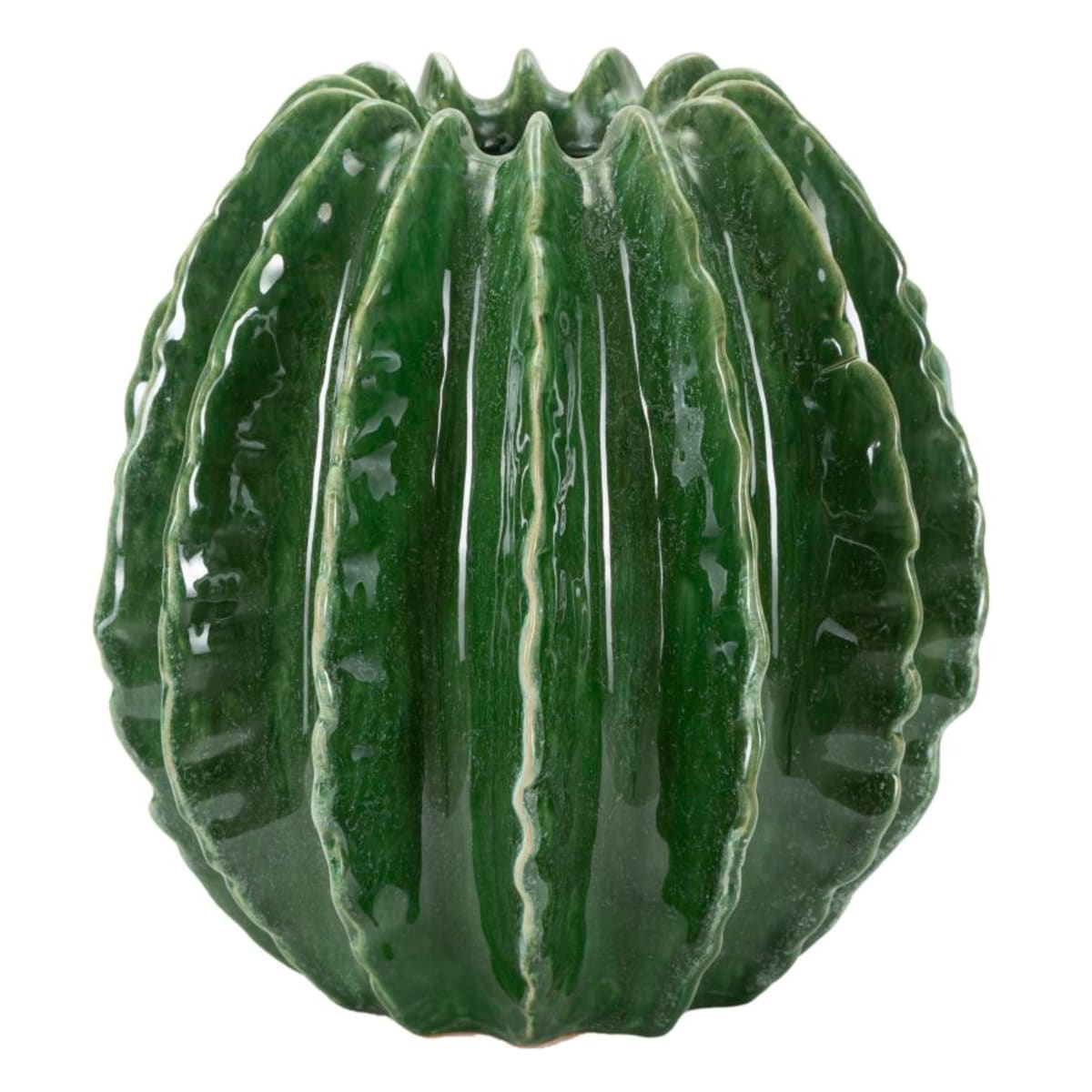 Osłonka dekoracyjna Cactus Ball, kolor zielony, ceramika, 23,5 x 23,5 x 24,5 cm, motyw: kaktus, styl nowoczesny, na doniczkę do salonu, Mauro Ferretti