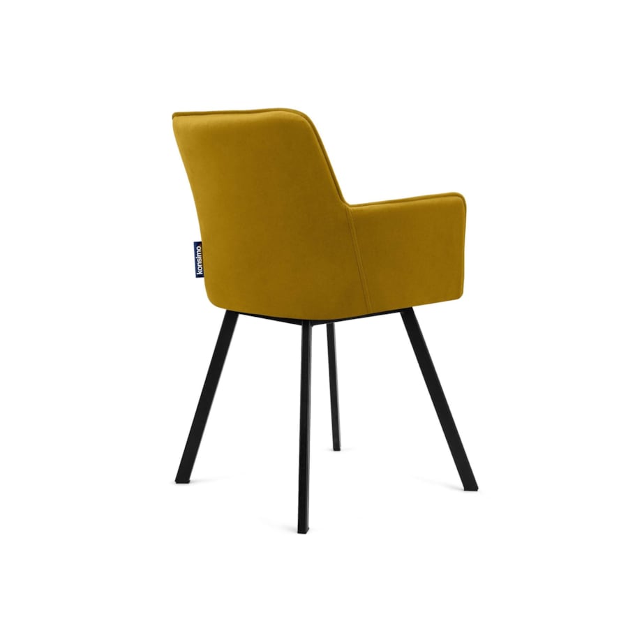 KONSIMO PYRUS welurowe krzesło żółte