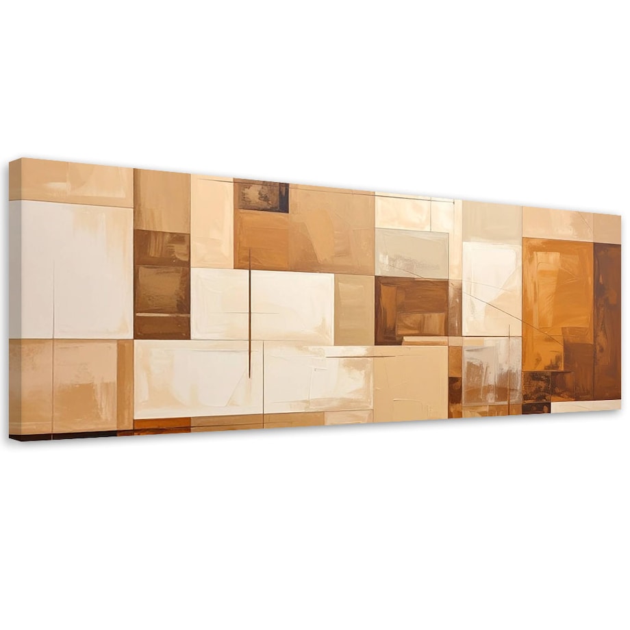 Obraz do salonu sypialni biura loftu, Abstrakcyjne geometryczne formy w beżu