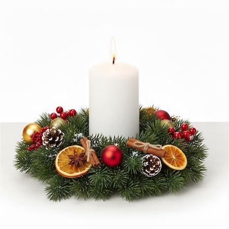 Świeca Świeczka Świąteczna Boże Narodzenie Filar Prosta 7X15 Cm Biała