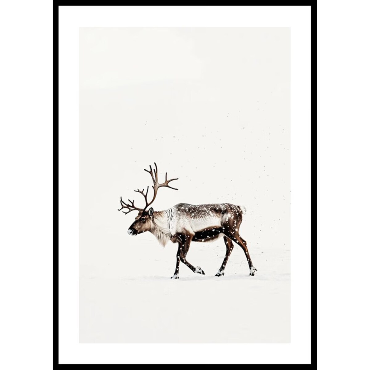 Poster Story, Plakat, Obraz - Renifer w Śniegu, wymiary 21 x 30 cm