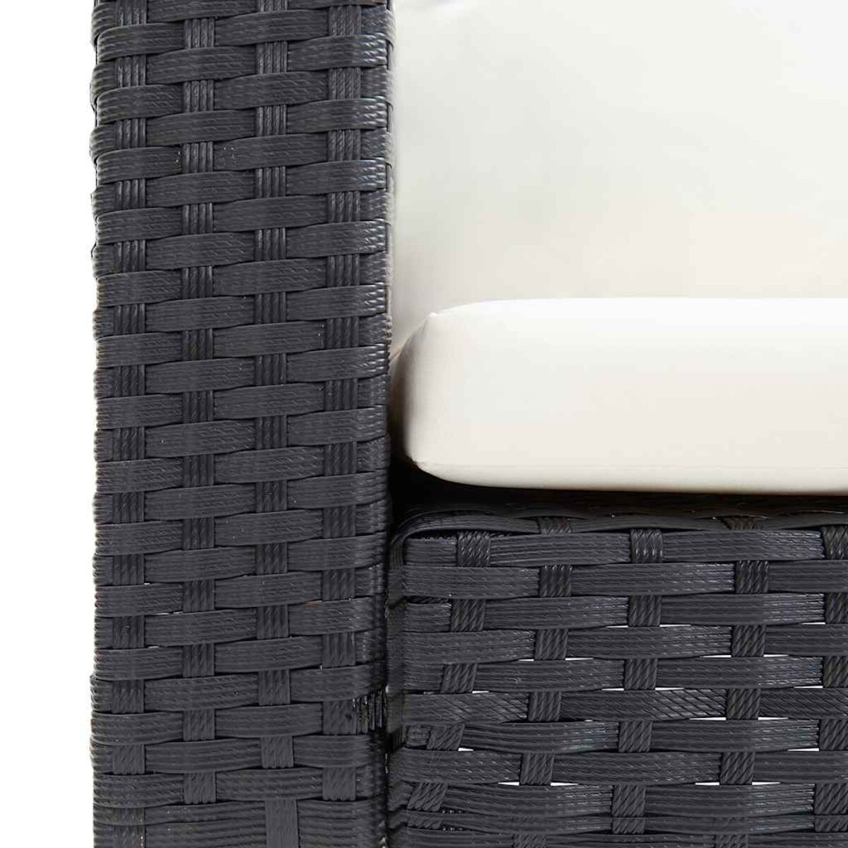 vidaXL 2-osobowa sofa ogrodowa z poduszkami, rattan PE, czarny