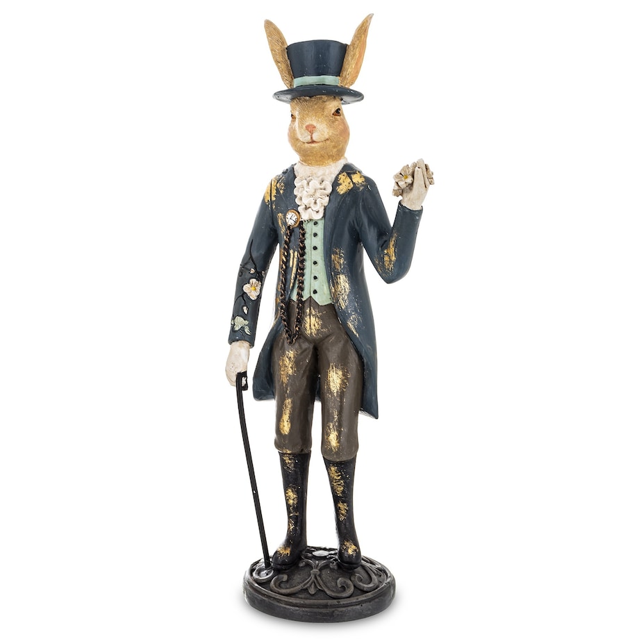 Dekoracja - królik 26x10x7 cm ELEGANT III w błyszczącym fraku