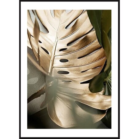 Poster Story, Plakat, Obraz - Złota Monstera No5, wymiary 70 x 100 cm