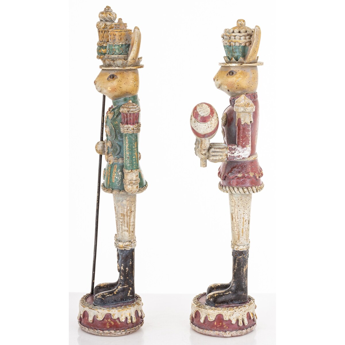 Dekoracja - para królików 30,5x9,5x6,5 i 31,5x9x6,5 cm REYES