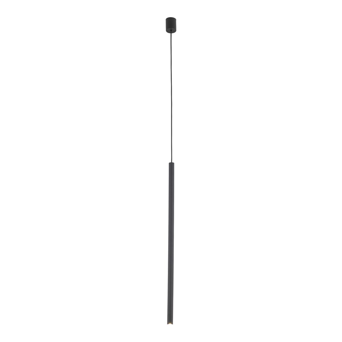Lampa Wisząca Tk Lighting Ferro Czarna Ryflowana Metalowa Tuba Sopel Rurka 75Cm 1Xg9
