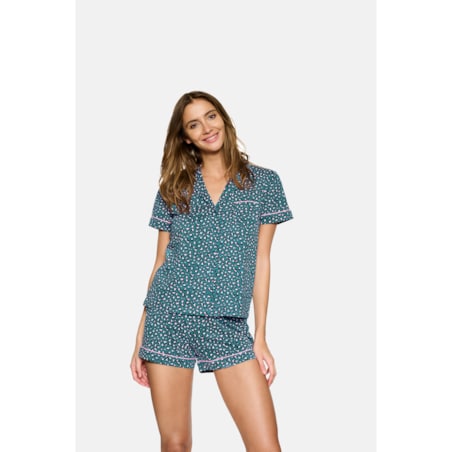 Piżama Nia 39593-67X Turkusowa Turkusowy, XL