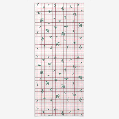 Obrus świąteczny - krata i gałązki - 140x320