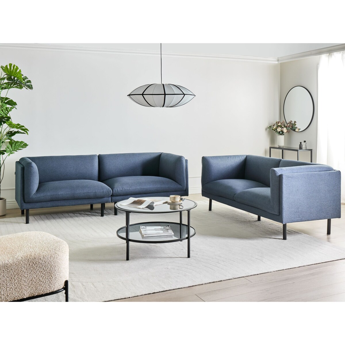 Sofa VORGOD Ciemnoniebieski dla 2 osób