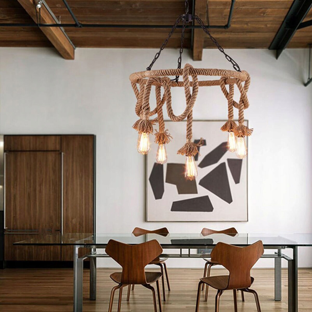 Lampa Wisząca Sufitowa Żyrandol Na Sznurze 5 Rope