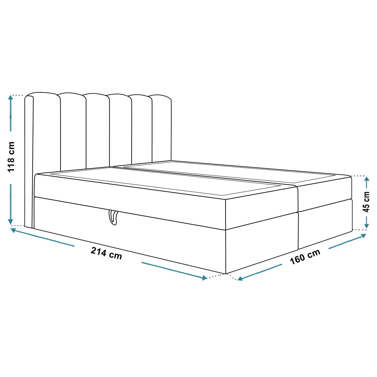 Łóżko kontynentalne FOX 10 160x200 do sypialni tkanina Catch me 01-mleczny