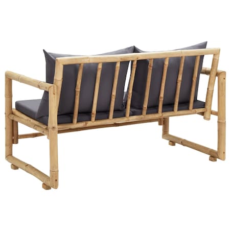 vidaXL Ławka ogrodowa z poduszkami, 115 cm, bambusowa