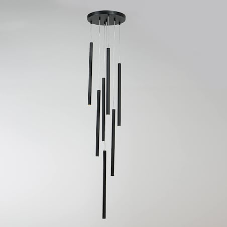 Czarna lampa wisząca Lungo metalowe tuby nad stół do salonu