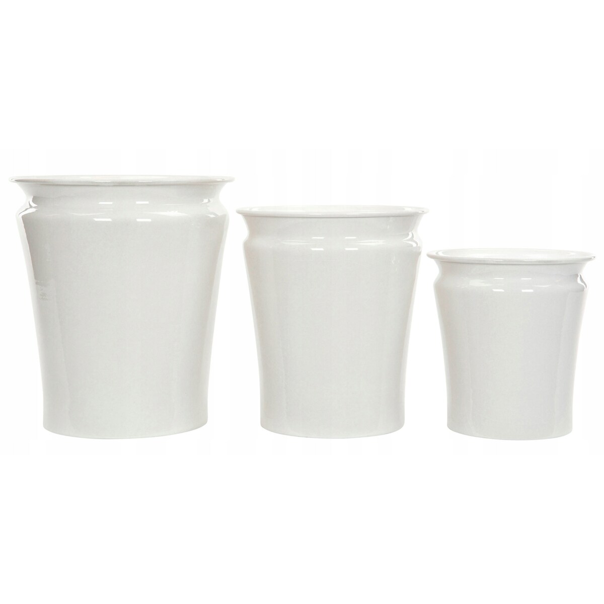 3 szt. DONICA SHELL metalowa biała